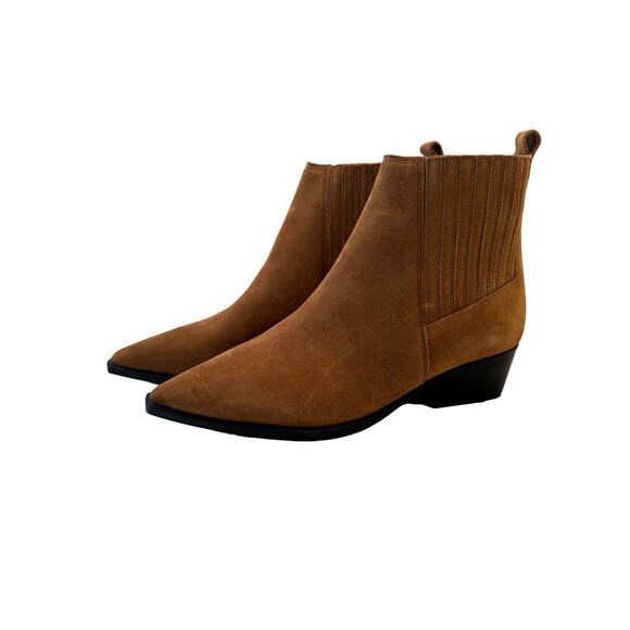 Marc Fisher Yarita Brown Suede Ankle Bootie Size 6M Western Point Toe NWOB - Picture 8 of 10